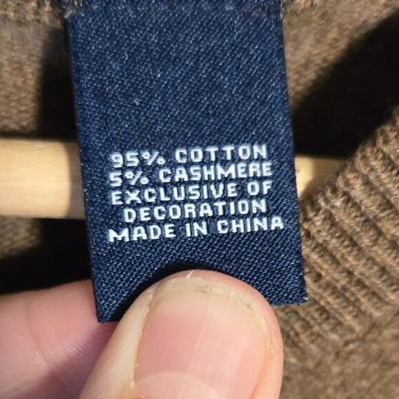 Chaps Men's Cotton Cashmere V-Neck Sweater Size M 0356 - Picture 7 of 9